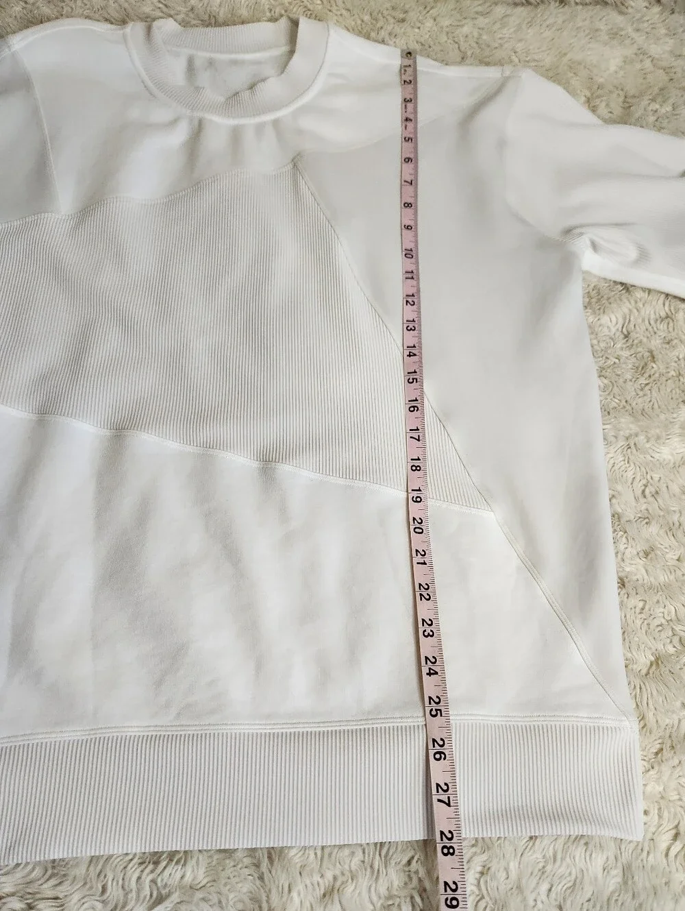 Lululemon Perfectly Oversized Crew Sweatshirt White Rose Gold Logo W3CQAS